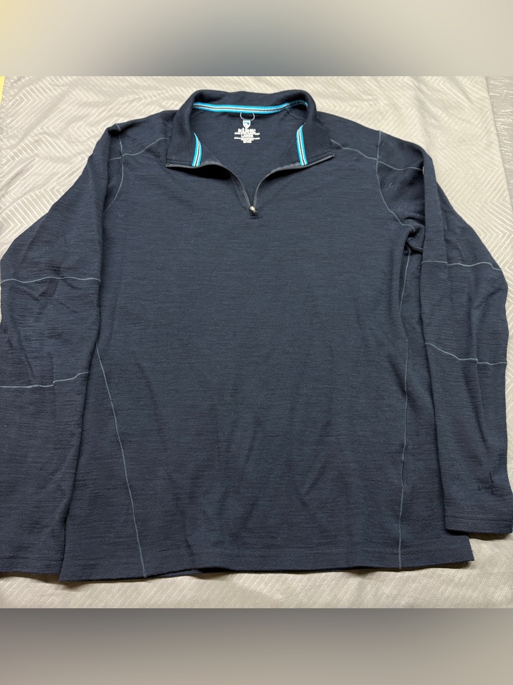 Kühl Men's Navy Merino Wool Quarter Zip Pullover Baselayer Navy Size L